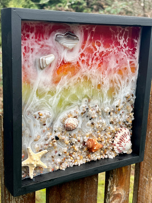 Sunset Ocean Epoxy Art