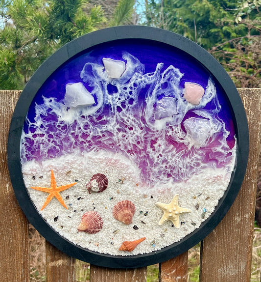 Purple Ocean Epoxy Art