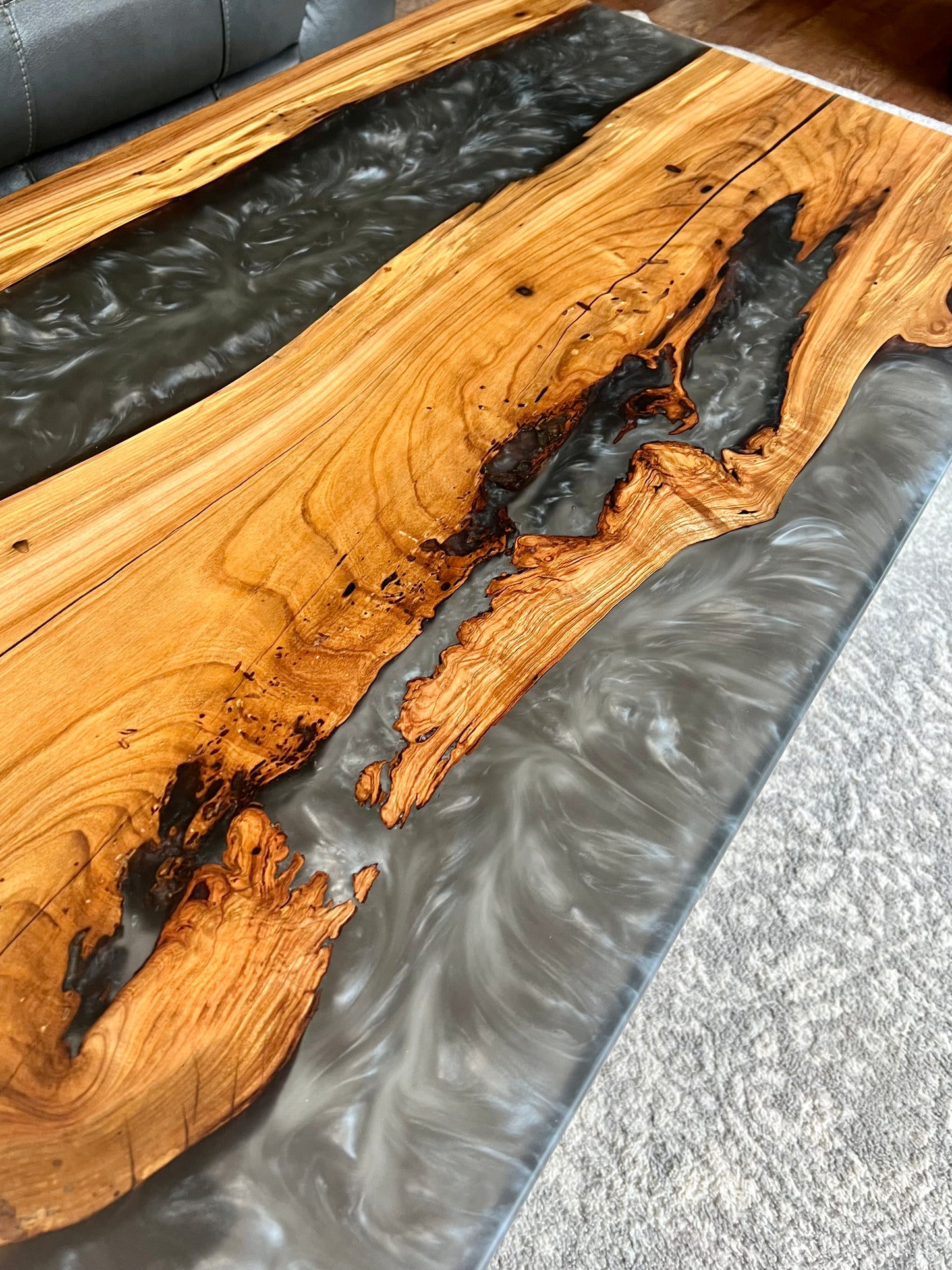 Live Edge Cherry and Epoxy Coffee Table